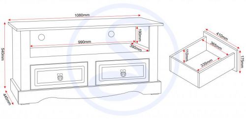 Click Here To Enlarge This Photo Of Corona 2 Drawer Flat Screen TV Unit 
