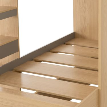 Click Here To Enlarge This Photo Of Pluto Bunk Bed Frame Grey/Oak Effect