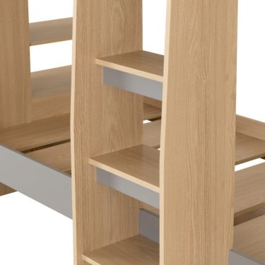 Click Here To Enlarge This Photo Of Pluto Bunk Bed Frame Grey/Oak Effect