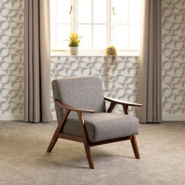 Click Here To Enlarge This Photo Of Kendra Accent Chair Grey Fabric.