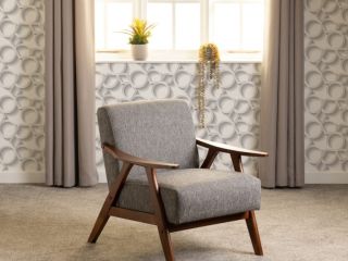 Kendra Accent Chair Grey Fabric.