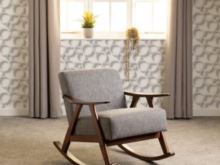 Kendra Rocking Chair Grey Fabric.