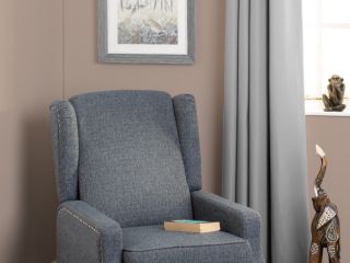 Kensington Recliner Chair Blue Fabric.