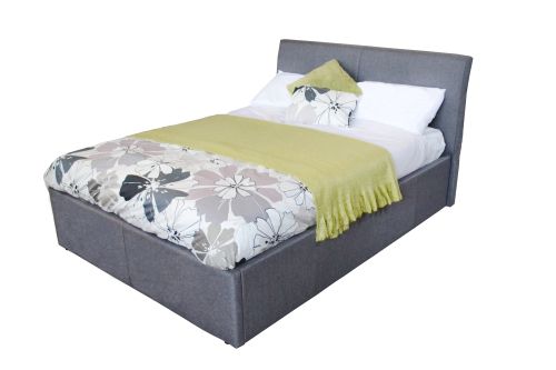 Click Here To Enlarge This Photo Of Texas Grey Fabric Ottoman Frame.