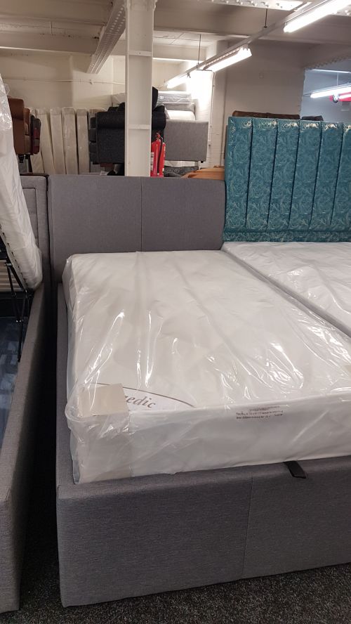 Click Here To Enlarge This Photo Of Texas Grey Fabric Ottoman Frame.