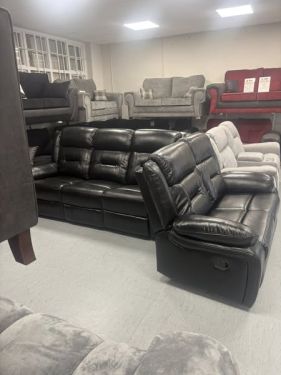 Click Here To Enlarge This Photo Of Novie 3+2  Leather Air Manual Recliner