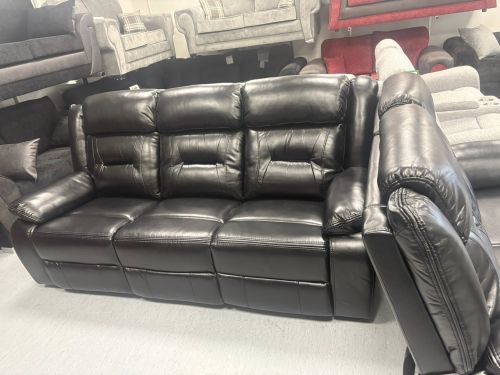 Click Here To Enlarge This Photo Of Novie 3+2  Leather Air Manual Recliner