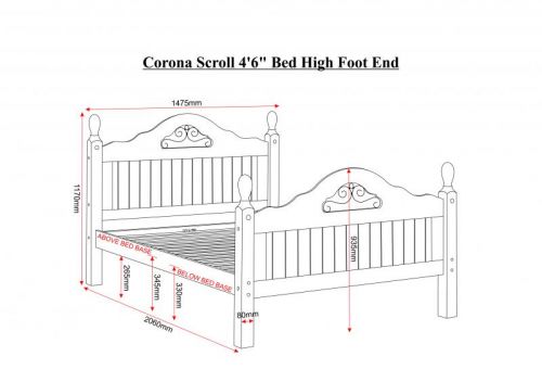 Click Here To Enlarge This Photo Of 4ft6 Double corona scroll bed frame