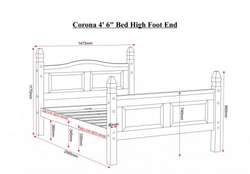 Click Here To Enlarge This Photo Of 3ft Corona high foot end bed frame
