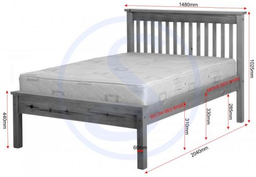Click Here To Enlarge This Photo Of Monoco 4ft6 double low foot end bed frame